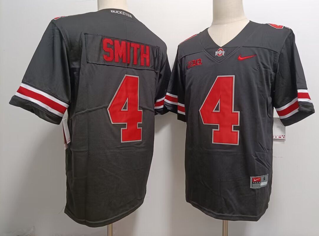 NCAA Men Ohio State Buckeyes Jeremiah Smith black Nike jersey->ncaa teams->NCAA Jersey